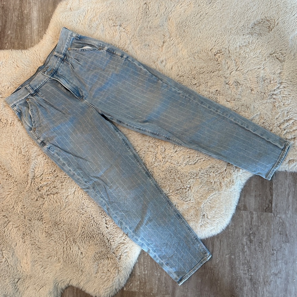 American Eagle Tapered Striped Mom Jeans Tapered Sz 8